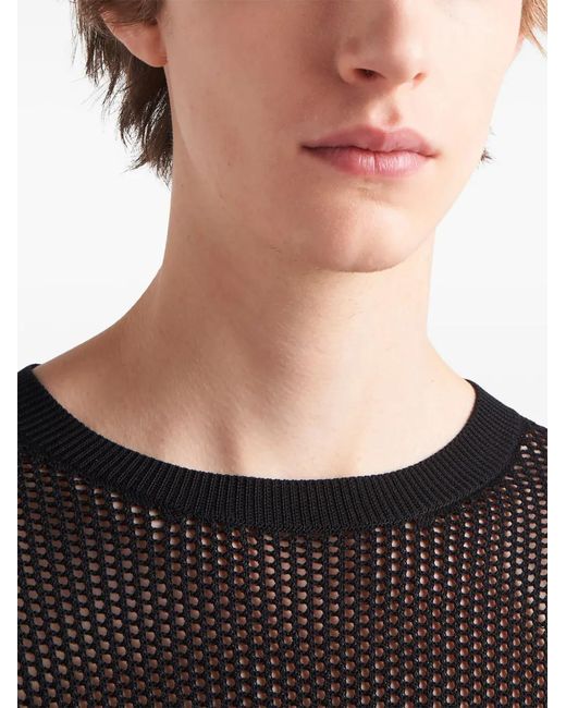 Prada Black Maglia Rete for men