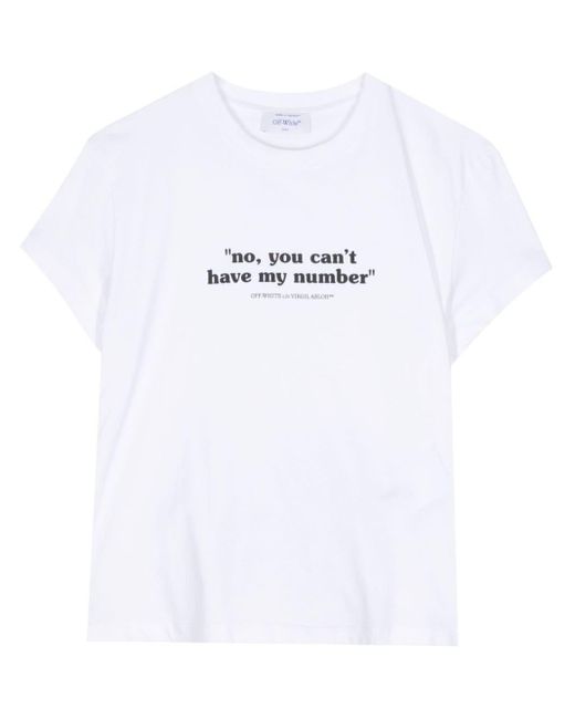 T-shirt Quote di Off-White c/o Virgil Abloh in White