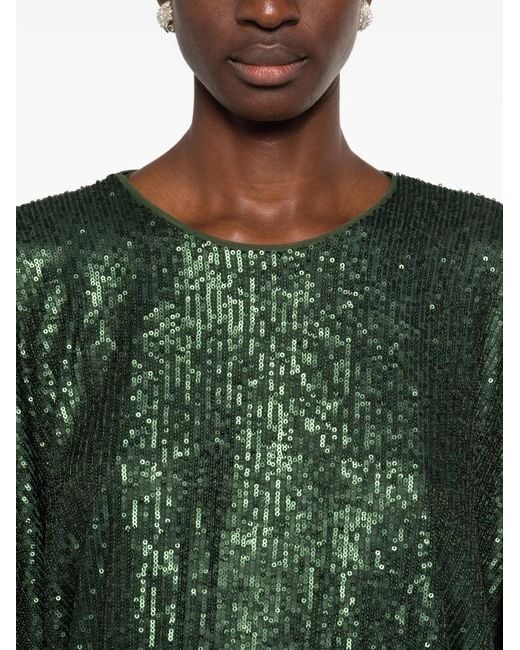 Norma Kamali Green Sequinned Maxi Dress