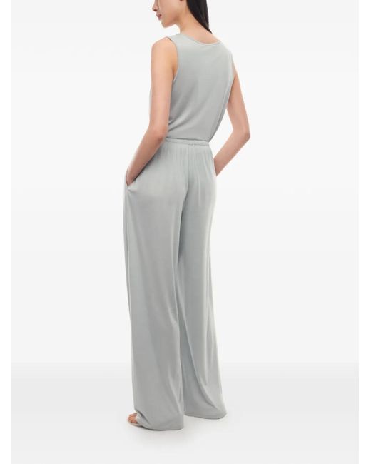 12 STOREEZ Gray Drawstring Silk Trousers