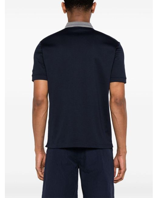 メンズ Giorgio Armani コントラストカラーポロシャツ Blue