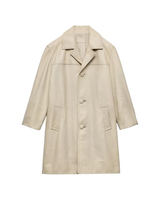 Prada Natural Leather Coat for men