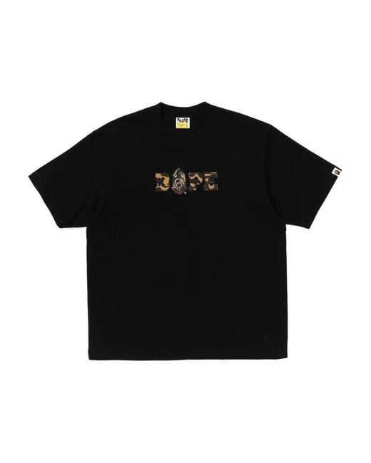 A Bathing Ape Black Camouflage-Print T-Shirt for men