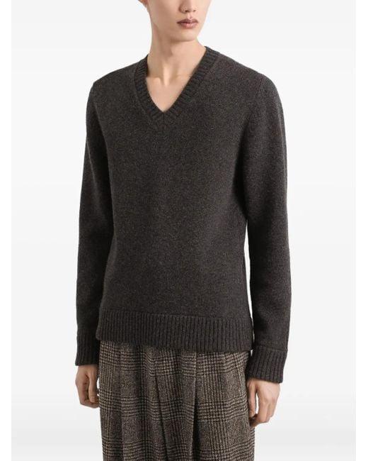 Pull En Laine À Col V Dolce & Gabbana pour homme en coloris Black