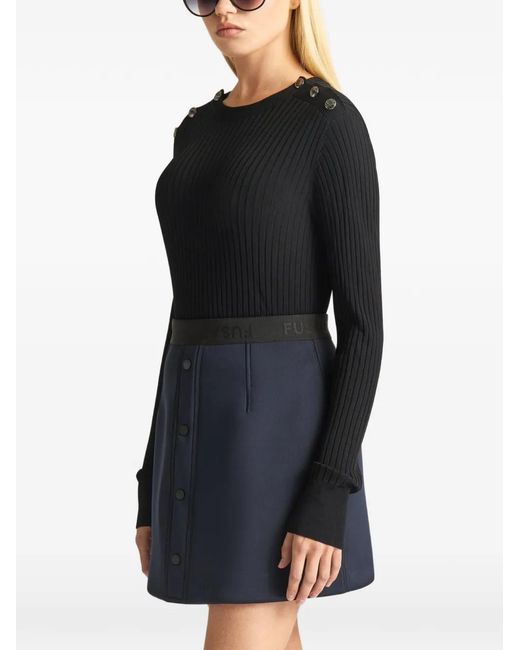 Fusalp Black Ribbed-Knit Sweater