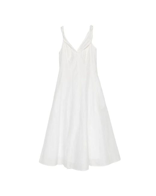 Rohe White Twisted-Shoulder Dress