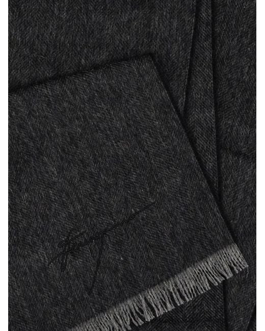 Ferragamo Black Chevron Scarf for men