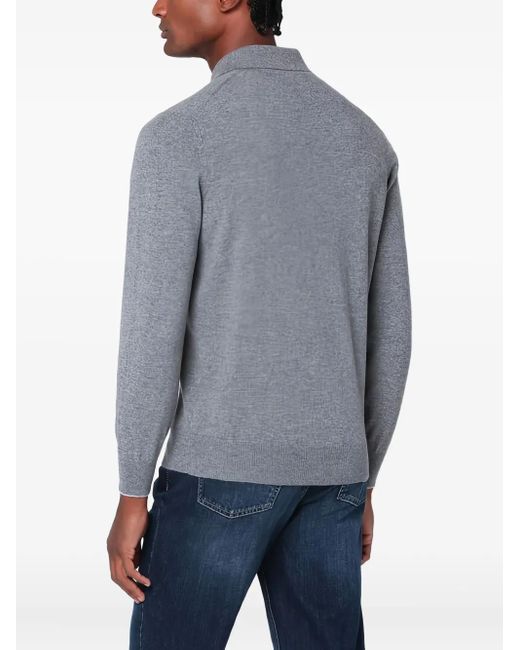 Polo A Maniche Lunghe di Brunello Cucinelli in Gray da Uomo