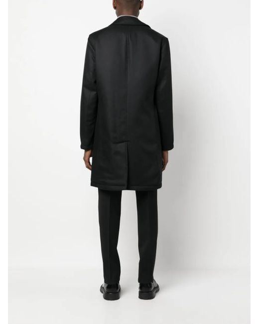 Lardini Black Single-Breasted Wool Coat for men