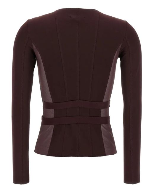 Elisabetta Franchi Brown Tulle-Insert Bustier Top