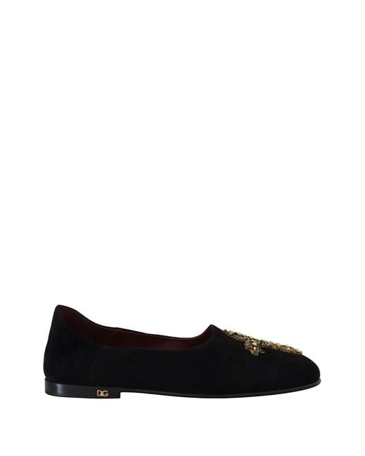 Dolce & Gabbana Black Suede Loafers for men