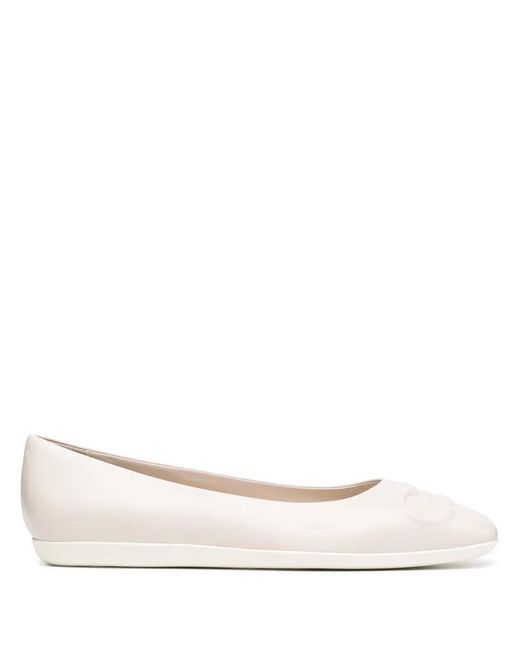 Ferragamo Natural Gancini Ballerina Shoes