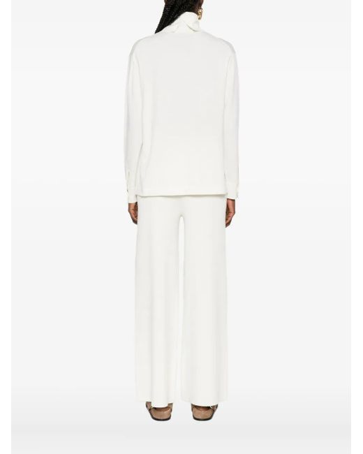 P.A.R.O.S.H. White Langärmeliger Rollkragenpullover