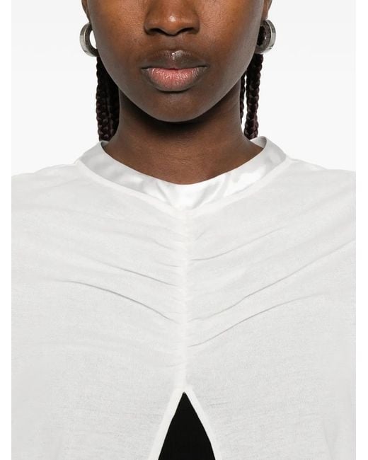 DARKPARK White Draped Collar Coat