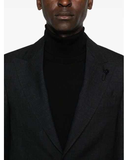 Lardini Black Checked Button Jacket for men