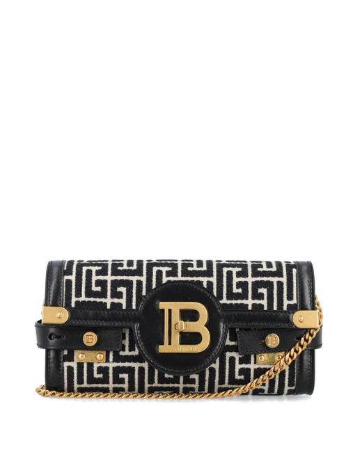 Balmain B-buzz 23 モノグラム クラッチバッグ Black