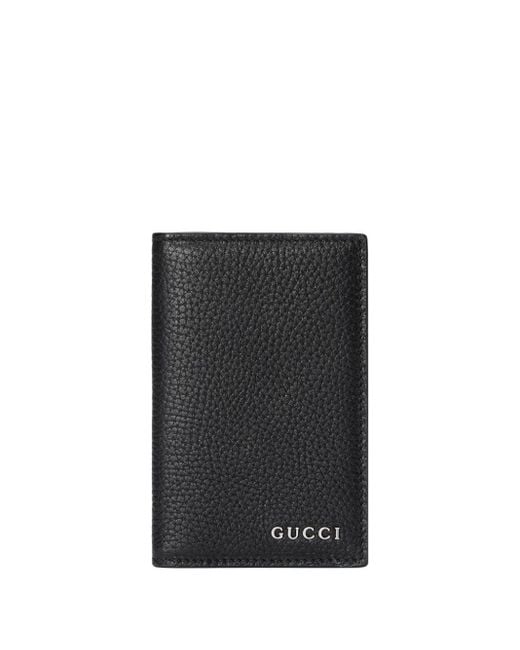 Gucci Black Logo-lettering Leather Cardholder for men