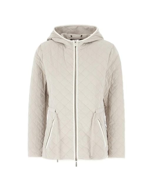 Moorer White Quilted Hooded Jacket