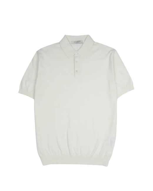 Brooksfield White Buttoned Polo Shirt for men
