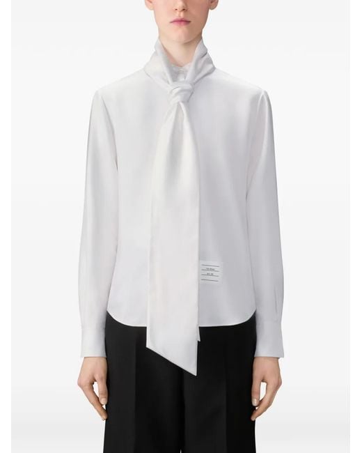 Thom Browne White Detachable Collar Twill Shirt
