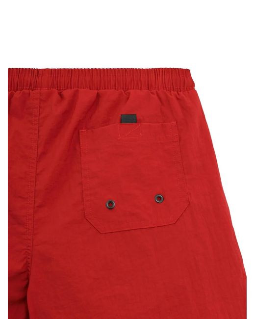 Aspesi Red Drawstring Swim Shorts for men