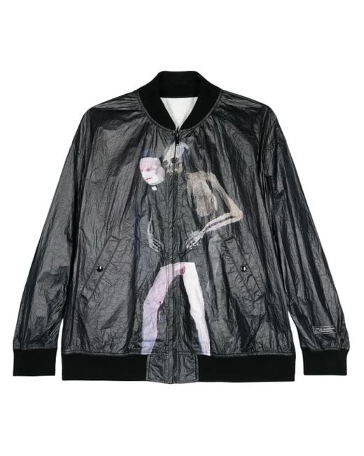 Undercover Black Graphic-Print Bomber Jacket for men