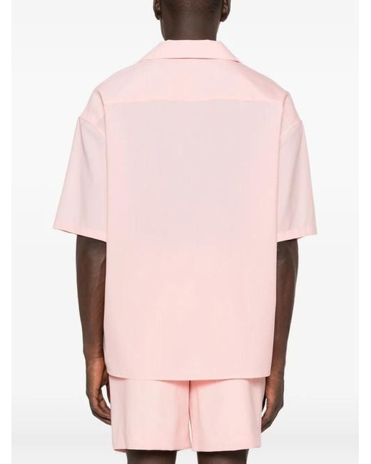 Loewe Pink Short-Sleeved Collared Shirt for men