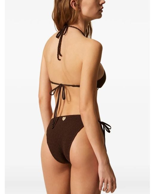 Twinset White Crochet-Knit Swimsuit