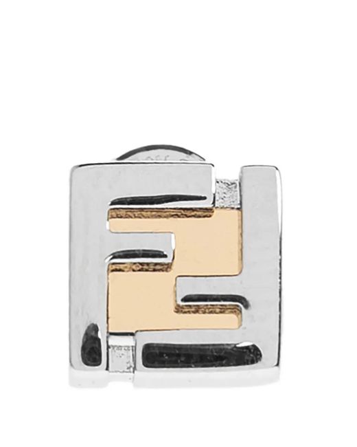 Fendi White Ff-Motif Earring for men
