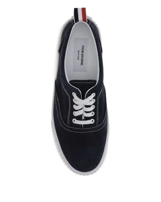 Thom Browne Black Lace-Up Suede Sneakers for men