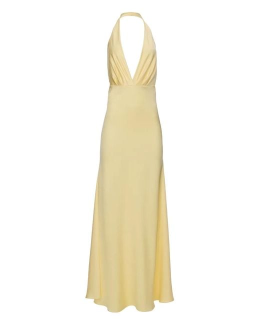 Il Volo Metallic Belle Halter-Neck Maxi Dress