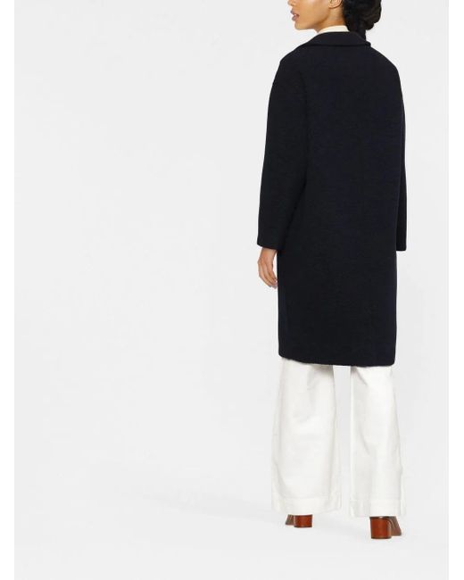 Harris Wharf London Black Bouclé Double-Breasted Coat