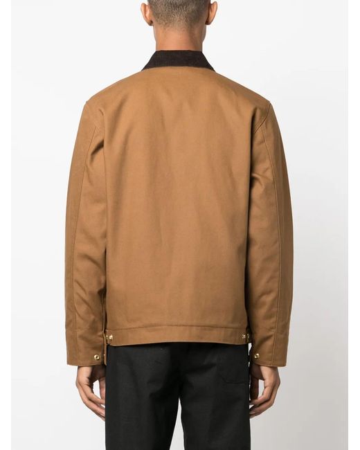 Carhartt Brown Detroit Contrasting-Collar Cotton Jacket
