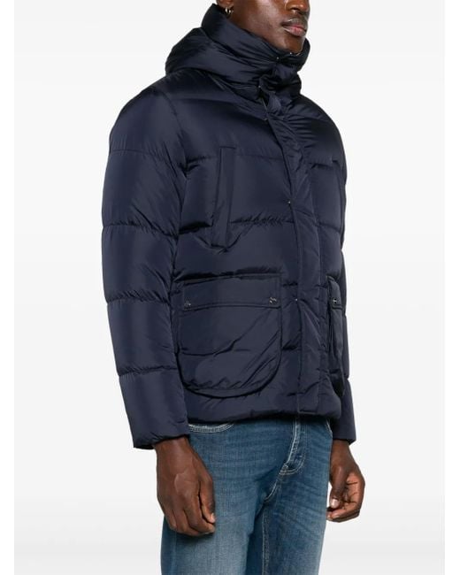Herno Blue Hooded Puffer Jacket for men