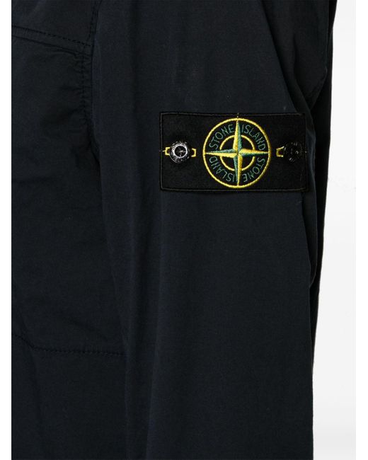 Stone Island Hemdjacke mit Kompass-Patch in Black für Herren