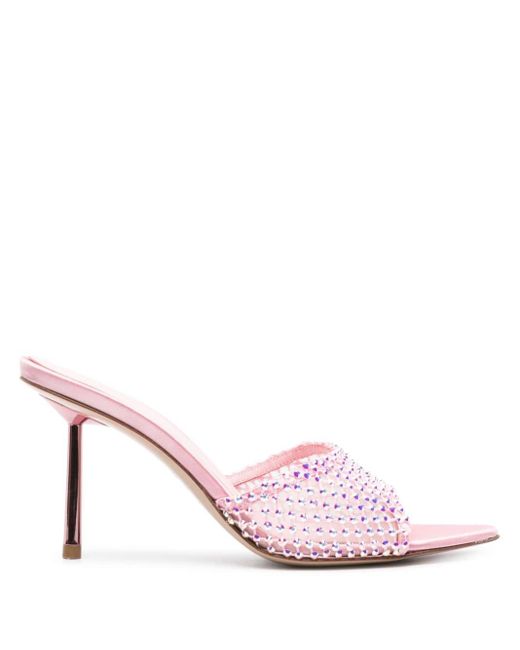 Le Silla Pink Gilda 100mm Crystal-embellished Mules