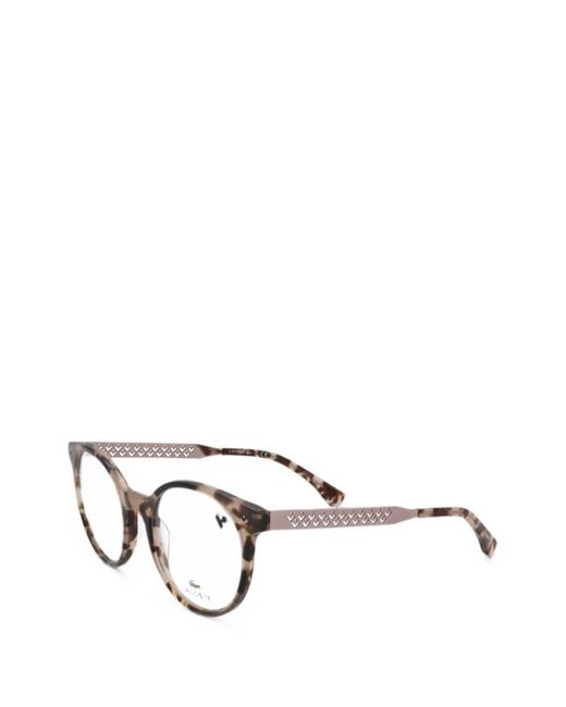 Lacoste Brown Tortoiseshell-Effect Round-Frame Glasses