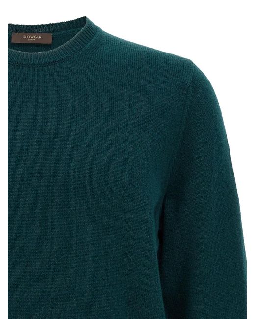 Zanone Green Crew-Neck Wool Sweater for men