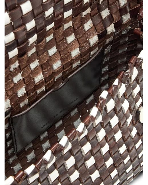 Loeffler Randall Black Vinnie Woven-Leather Mini Crossbody Bag