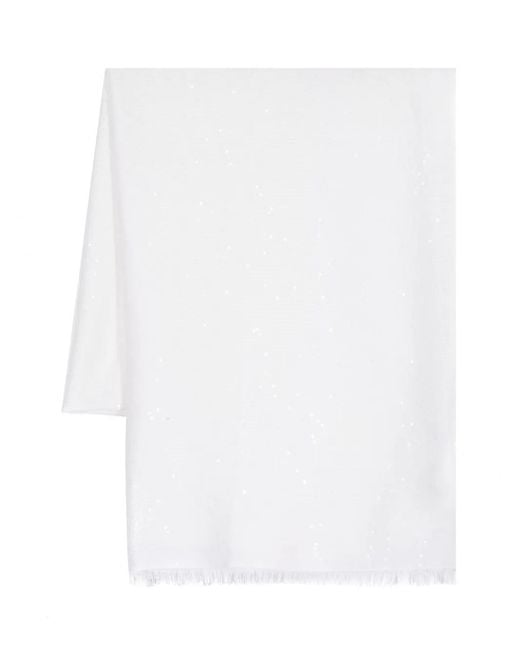 Sciarpa Con Paillettes di Brunello Cucinelli in White