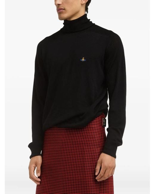 Vivienne Westwood Black Orb-Embellished Turtleneck Jumper for men