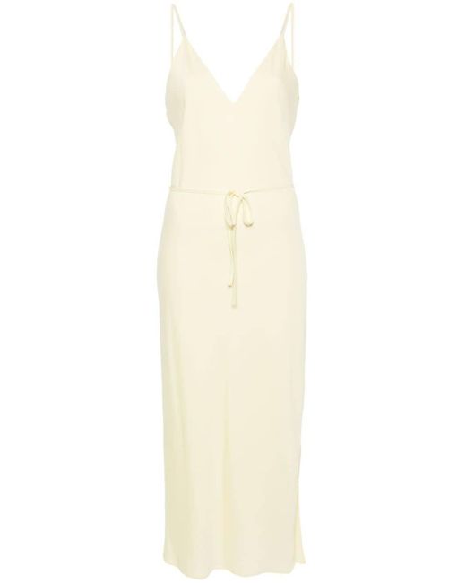 Calvin Klein Midi-jurk Met V-hals in het White