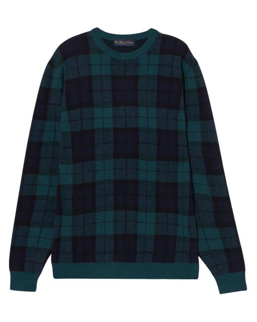 Jersey a cuadros tartán Brooks Brothers de hombre de color Blue