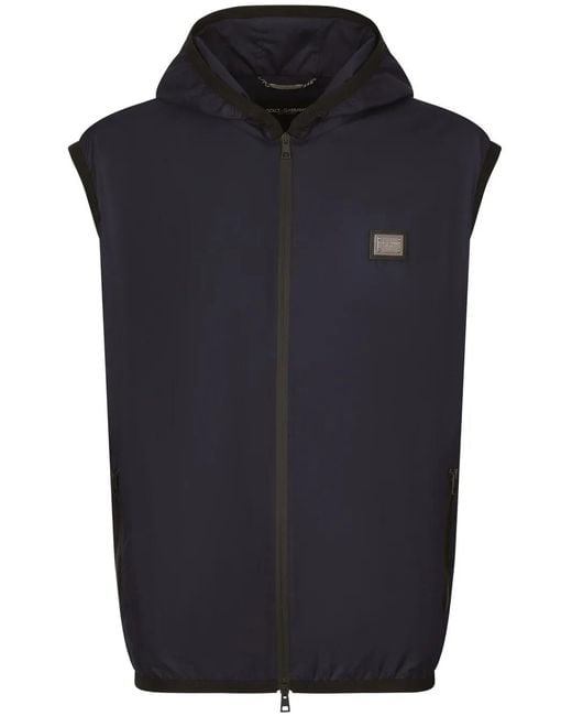 Dolce & Gabbana Blue Sleeveless Jacket for men
