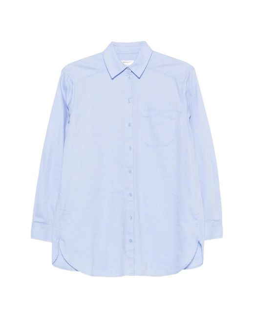 MAISON 123 Blue Button-Down Chest-Pocket Shirt
