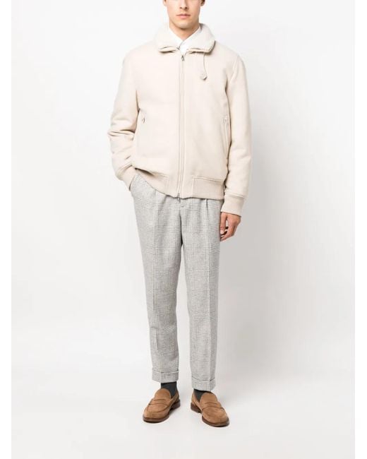 Brunello Cucinelli Natural Padded Bomber Jacket for men