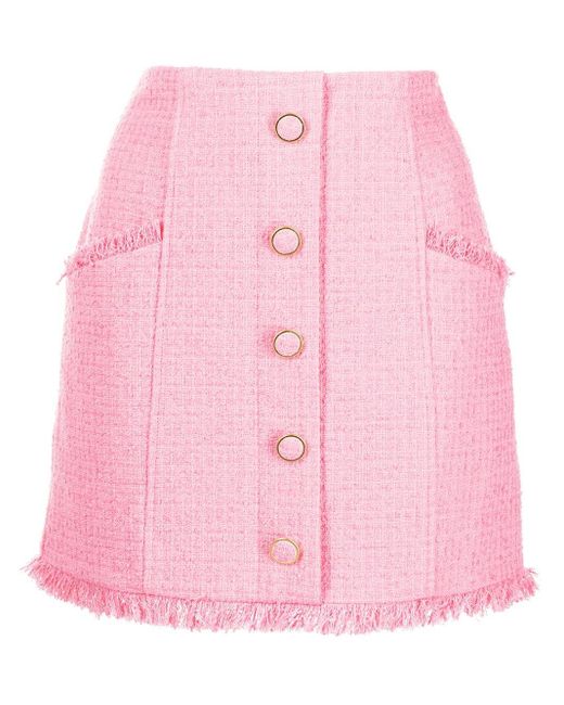 MILLY Hallie Bouclé Mini Skirt in Pink | Lyst