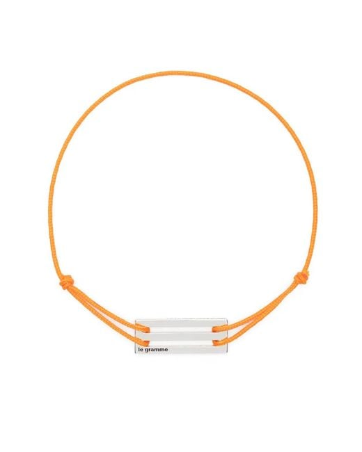 Le Gramme White "Bracelet 2,5G En Corde À Breloque En Argent Sterling"