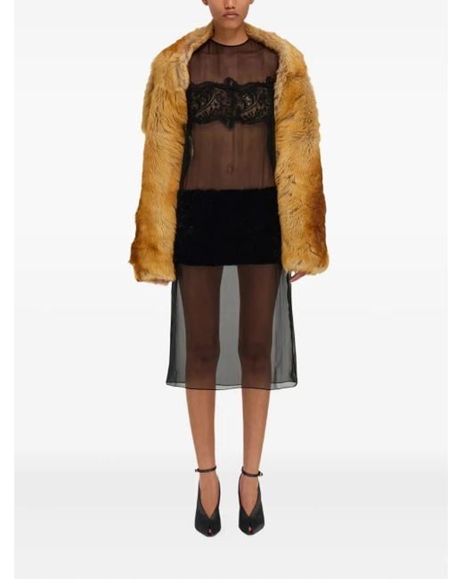 Ferragamo Yellow Shearling Bolero Jacket
