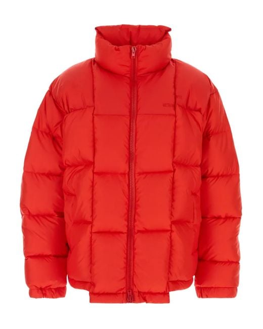 Vetements Red Quilted Long-Sleeves Puffer Jacket for men